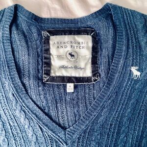Abercrombie & Fitch Deep Blue V-Neck Sweater